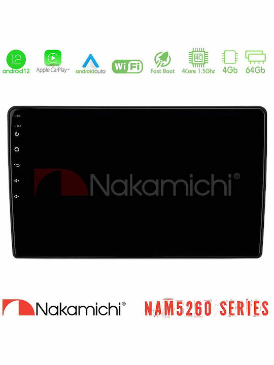 Nakamichi Sistem Audio Auto pentru Renault Clio 2005-2012 (Bluetooth/USB/AUX/WiFi/GPS/Apple-Carplay/Android-Auto) cu Ecran Tactil 9"