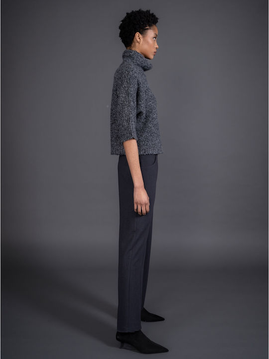 Women's Sweater with 3/4 Sleeve Gray