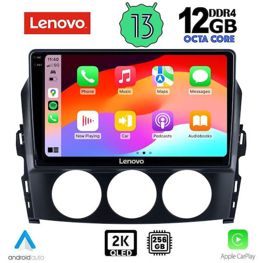Lenovo Car Audio System for BMW X1 / X3 / X4 Mazda MX-5 2005-2015 (Bluetooth/USB/AUX/WiFi/GPS/Apple-Carplay/Android-Auto) with Touch Screen 9"
