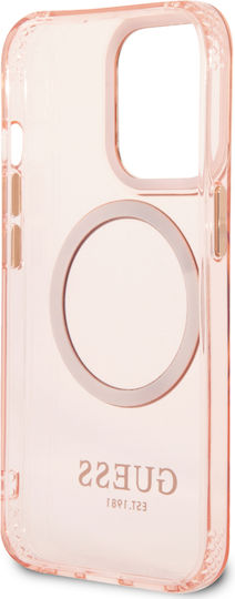 Guess Outline Translucent Umschlag Rückseite Silikon Gold (iPhone 13 Pro)