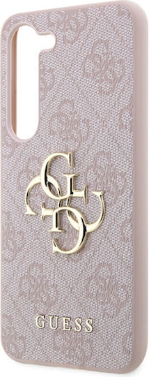 Guess Metal Logo Umschlag Rückseite Leder Rosa (Samsung S24 Plus)