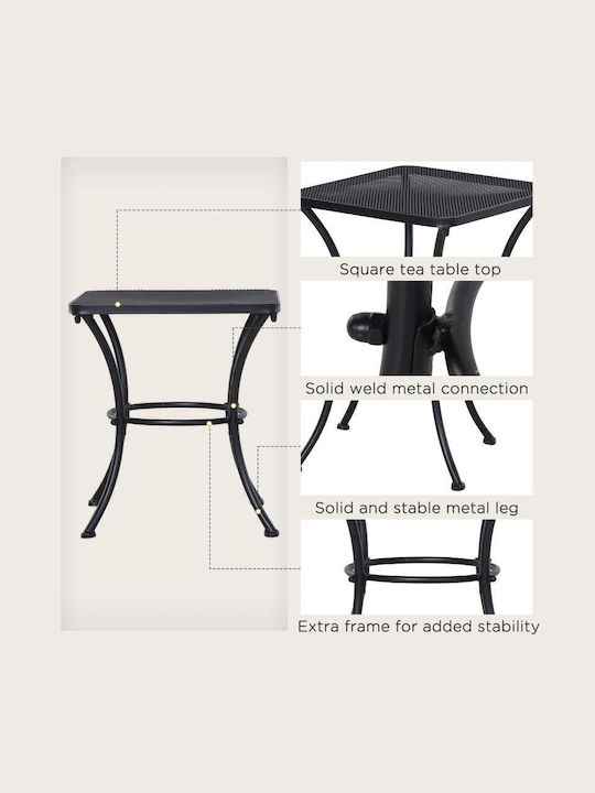 Metal Masa pentru spații exterioare mici Negru 45x45x50buc