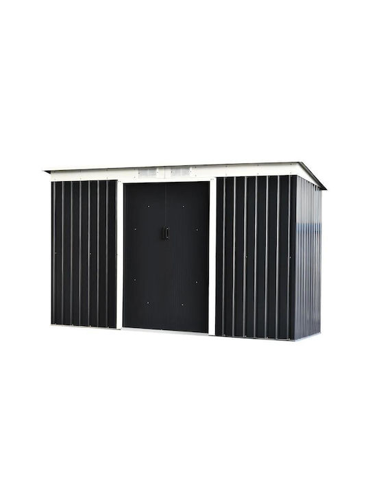 Garden Warehouse with Double-Leaf Door & Air Vent Gray L2.8xW1.3xH1.72cm