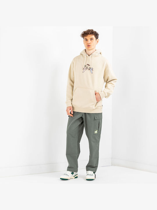 HUF Men's Sweatshirt with Hood Stone