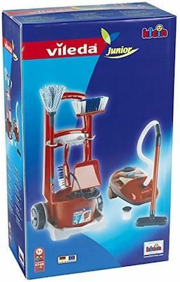 Klein Cleaning Toy Vileda Broom Wagon & Vacuum Cleaner for 3+ Years Old