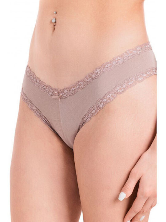 IDER Damen Brasilien 2Pack mit Spitze Greige/Lilac