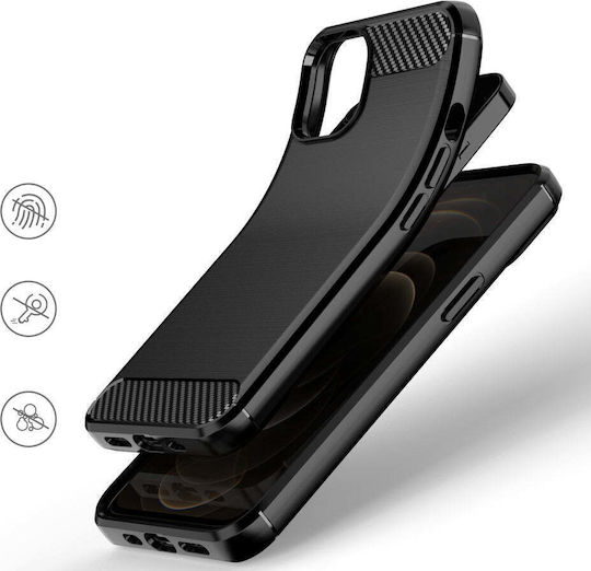 Powertech Carbon Back Cover Σιλικόνης Μαύρο (iPhone 13)