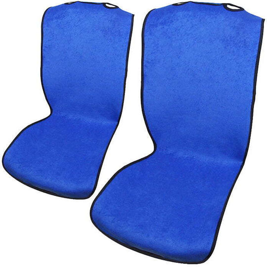 Autoline Car Seat Back 2pcs Towel Blue