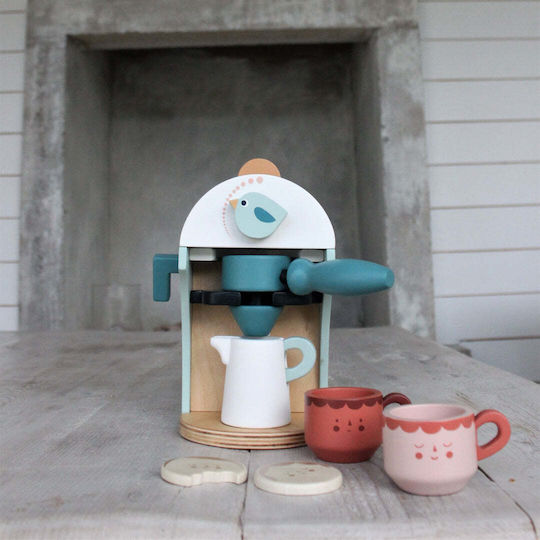 Tender Leaf Toys Babyccino Coffee Maker Wooden for 3+ Years 16pcs