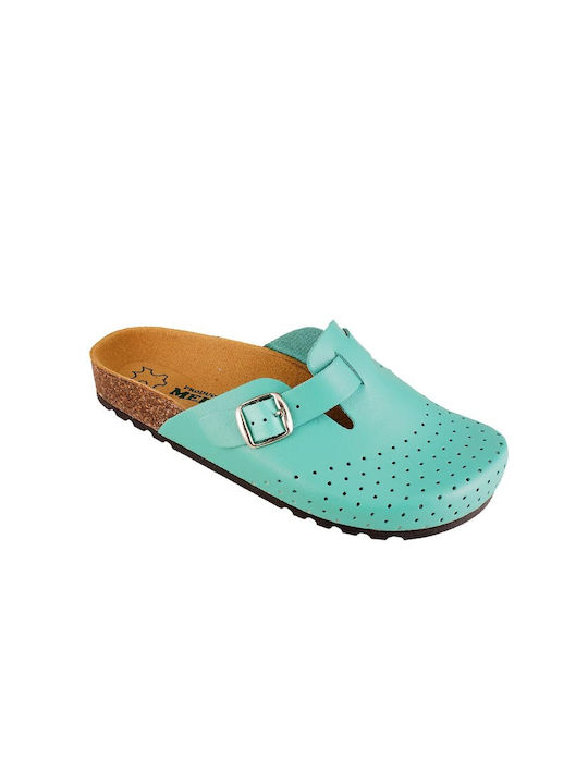 Vesna Leather Anatomic Clogs Turquoise