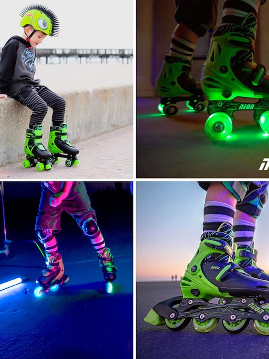 Y Volution Neon Combo Inline / Quad Rollers Grün Erwachsene/Kinder
