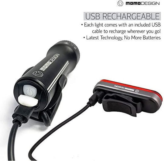 MomoDesign 52000001 Rechargeable Bicycle Lights Set