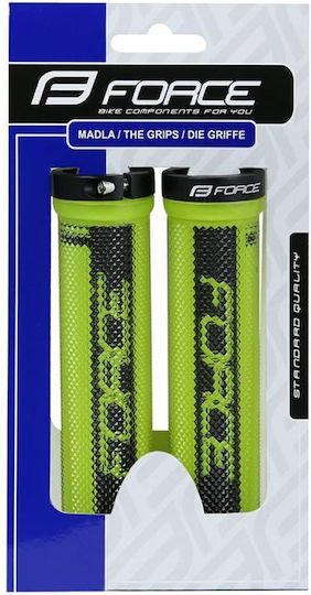 Force MTB Logo 382873 Mountain Χειρολαβές Ποδηλάτου σε Κίτρινο Χρώμα Lock-on από καουτσούκ