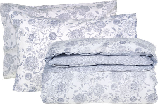 Das Home Duvet Cover Set Cotton Queen with 2 Pillowcases 220x240 9636 Grey, Ivory