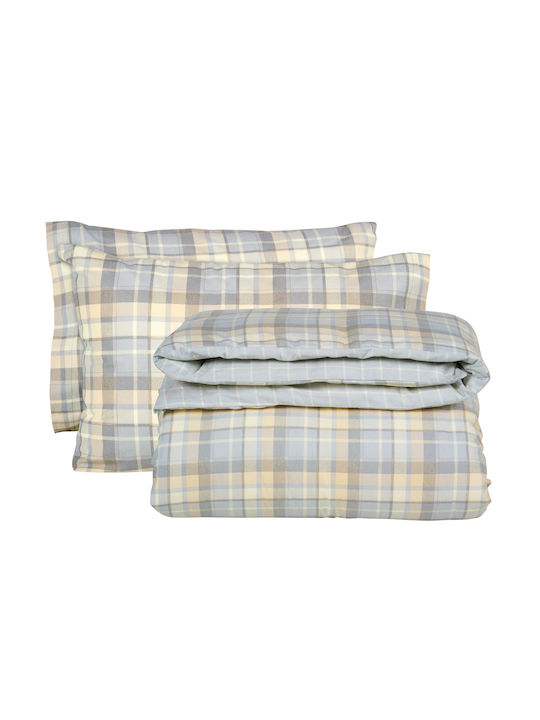 Das Home Bettbezug-Set Baumwolle Einzelbett mit Kissenbezug 160x240 9639 Grey, Taupe