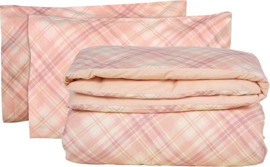 Das Home Duvet Cover Set Cotton Single with Pillowcase 160x240 9638 Ecru, Nude