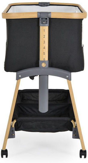 Cangaroo Cradle Amo with Mattress, Side Opening, and Wheels Black