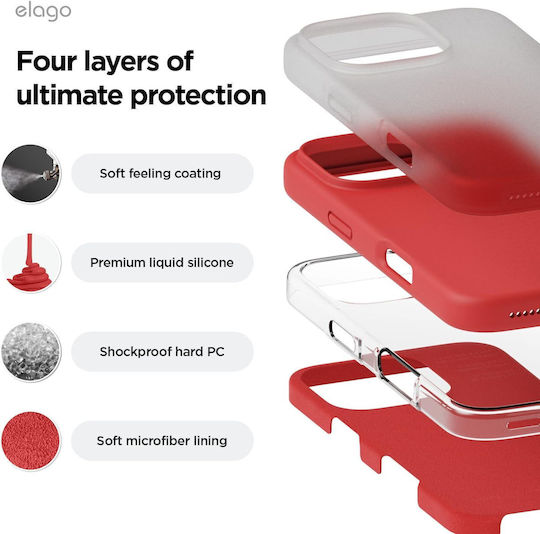 Elago Premium Liquid Back Cover Σιλικόνης Κόκκινο (iPhone 16 Pro Max)