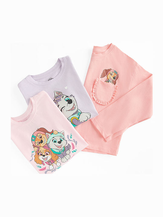 Комплект детски блузи Розови Paw Patrol