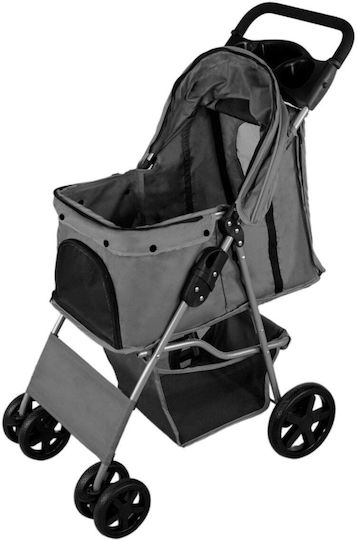 Dog Carrying Gray Stroller for 15kg Pets L45xW65xH101cm