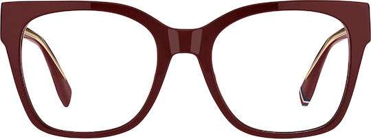 Tommy Hilfiger Plastic Eyeglass Frame Burgundy TH2157 LHF