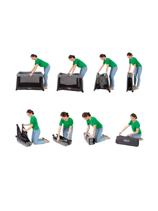Graco Παρκοκρέβατο 2 Επιπέδων με Στρώμα Μαύρο 105x65cm