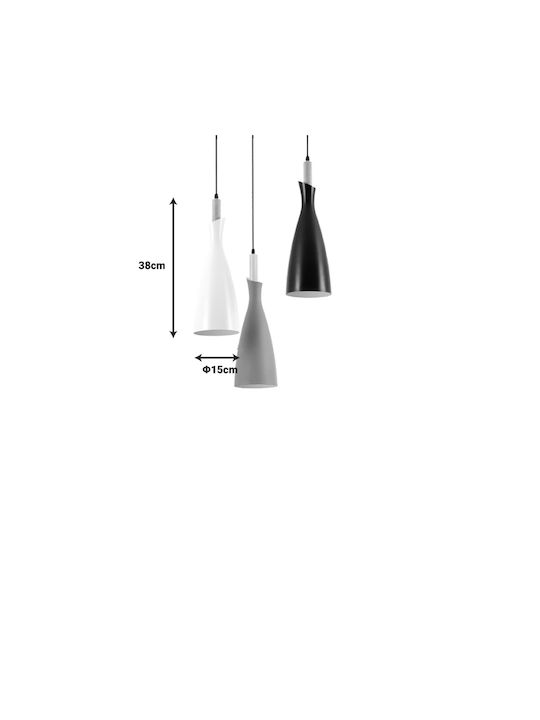 Pakketo Pendant Light Gray 30x30x138cm