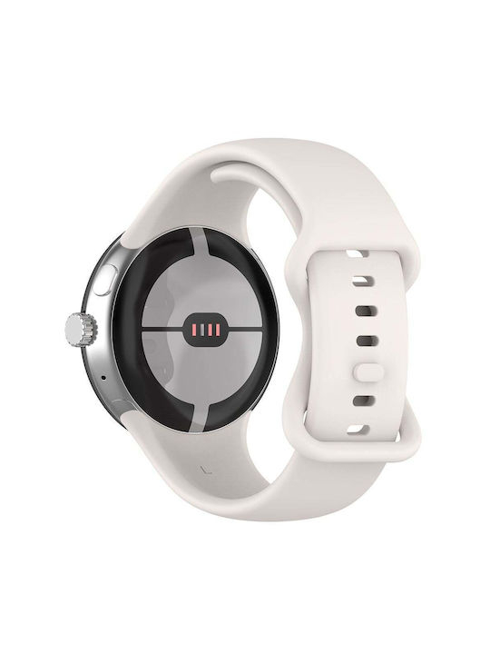 Techsuit Watchband W031 Armband Silikon Weiß (Google Pixel Watch 3 / 4 45 mm)