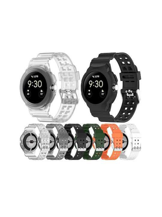 Techsuit Watchband Armband Silikon Grün (Google Pixel Watch 1 / 2 / 3 / 4 41 mm)