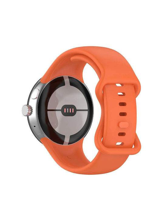 Techsuit Каишка Силикон Оранжев (Google Pixel Watch 1 / 2 / 3 / 4 41мм)