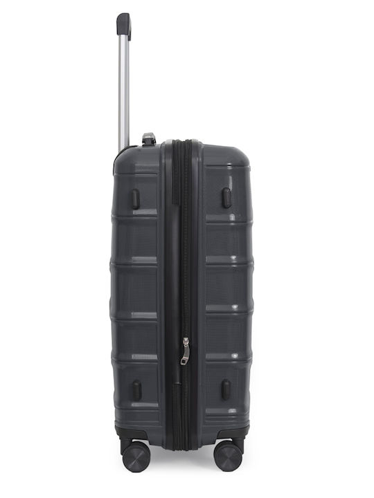 Amber Medium Hard Travel Suitcase Anthracite With 4 Wheels Height 65cm