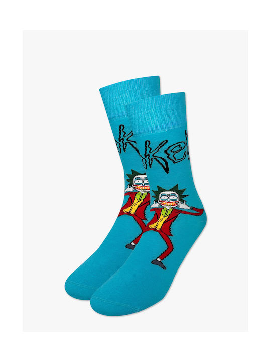 Nodo Baumwollsocken Designs Rick Joker Hellblau