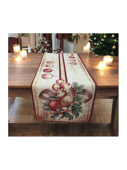 Linea Home Χριστουγεννιάτικο Τραπεζομάντηλο Υφασμάτινο Ράνερ Κόκκινο 45x140εκ.