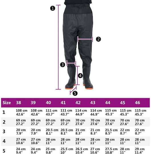 Waist Waders Μπότες Μαύρο Μέγεθος 44 4017023 Μαύρο