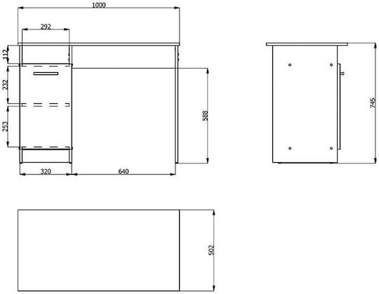 Γραφείο Rey Ξύλινο Sonoma 100x50x74.5εκ.