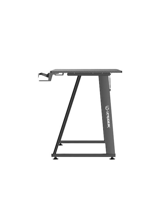 Birou de Jocuri Enter V2 Din Lemn Negru Cu Picioare Metalice și Porturi USB 113x61x76cm