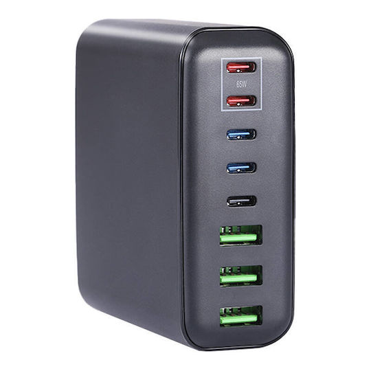 BlitzWolf Βάση Φόρτισης με 3 Θύρες USB-A και 5 Θύρες USB-C 250W Power Delivery / Quick Charge 3.0 σε Μαύρο χρώμα (BW-S26)