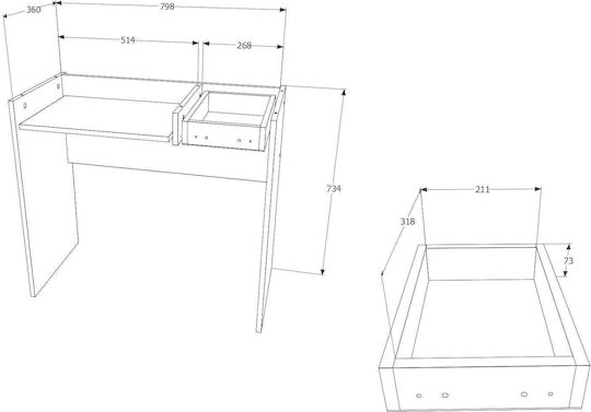 Γραφείο Carp Ξύλινο Sonoma Oak 85x50x75εκ.
