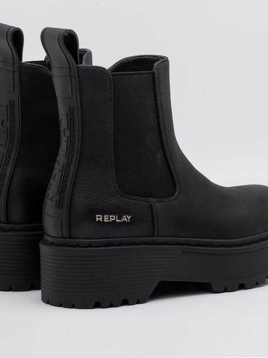 Replay Damen Chelsea Stiefeletten Schwarz