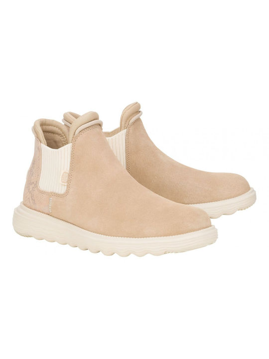 Hey Dude Wildleder Damen Knöchelstiefel Beige