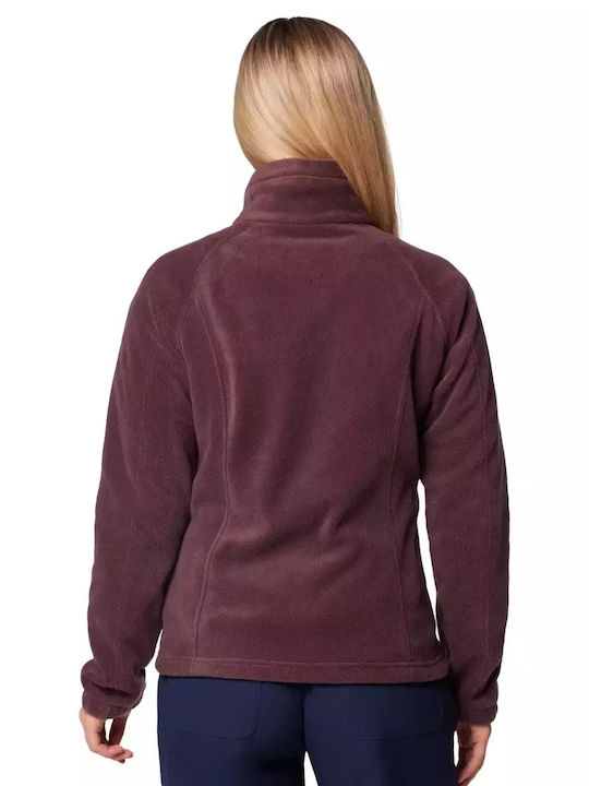 Benton Springs Full Women's Cardigan with Zipper Purple