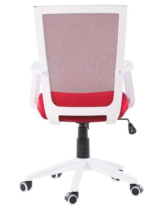 Beliani Office Chair with Fixed Arms Red