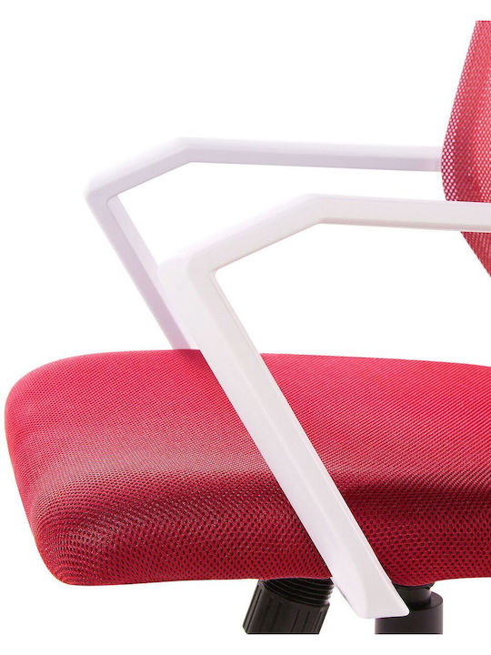 Beliani Office Chair with Fixed Arms Red