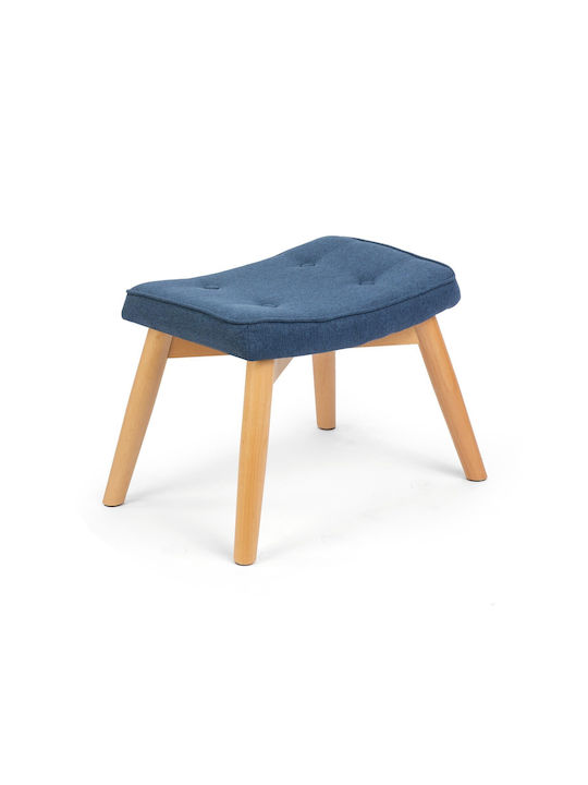 Stool For Living Room Upholstered with Fabric Blue