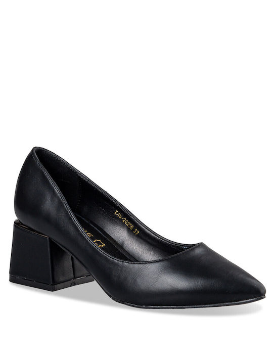 Envie Shoes Synthetic Leather Black Heels Pumps