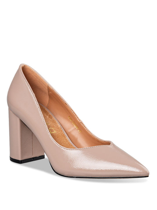 Envie Shoes Synthetic Leather Beige High Heels