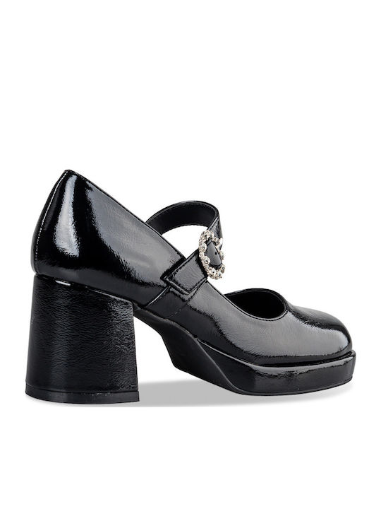 Pantofi cu toc cu Curea Negre