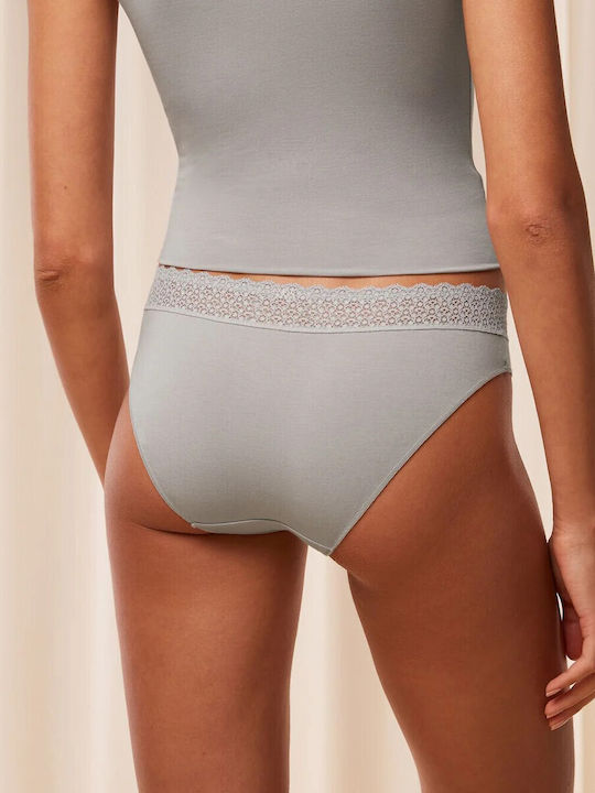 Triumph Feel Modal Tai Βαμβακερό Γυναικείο Slip Silent Grey