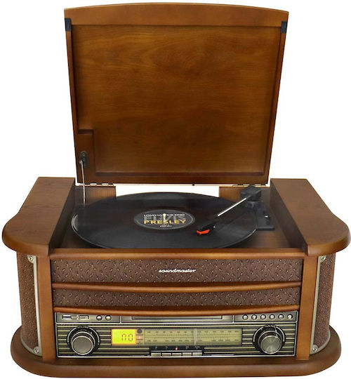 Soundmaster NR560 Πικάπ με Προενίσχυση και Ενσωματωμένα Ηχεία Καφέ