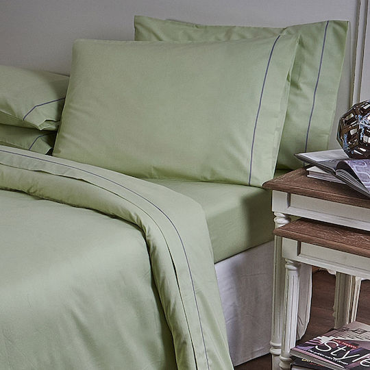 19V69 Παπλωματοθήκη Βαμβακερή Μονή 170x250 Arcobaleno Bello Pistachio Πράσινη